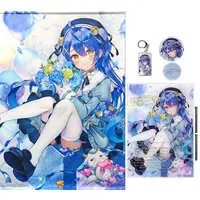 Amamiya Kokoro - Tapestry - Badge - Acrylic Art Plate - Birthday Merch Complete Set - Acrylic Key Chain - Nijisanji