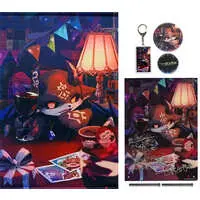 Debidebi Debiru - Tapestry - Badge - Acrylic Art Plate - Birthday Merch Complete Set - Acrylic Key Chain - Nijisanji