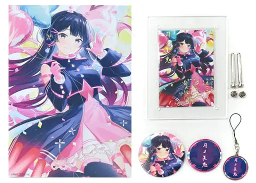 Tsukino Mito - Birthday Merch Complete Set - Acrylic Art Plate - Canvas Board - Badge - Nijisanji