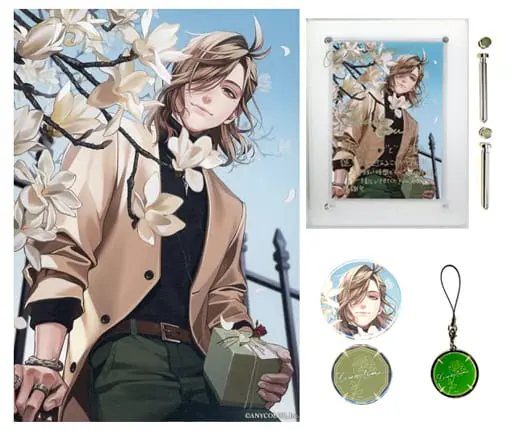 Oliver Evans - Birthday Merch Complete Set - Acrylic Art Plate - Canvas Board - Badge - Nijisanji