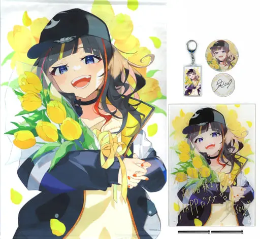 Hayase Sou - Badge - Tapestry - Acrylic Art Plate - Birthday Merch Complete Set - Nijisanji