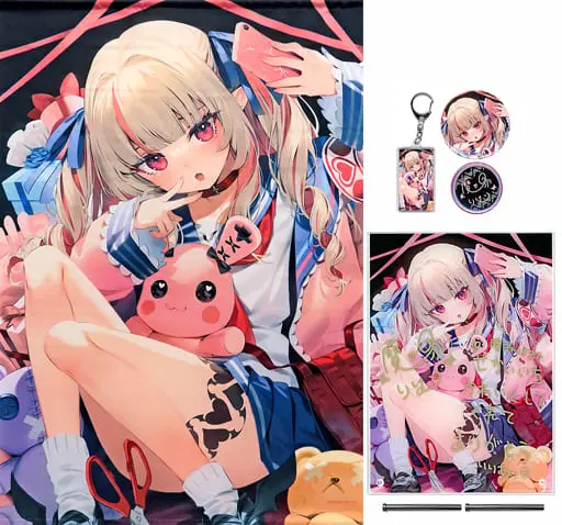 Makaino Ririmu - Badge - Tapestry - Acrylic Art Plate - Birthday Merch Complete Set - Nijisanji