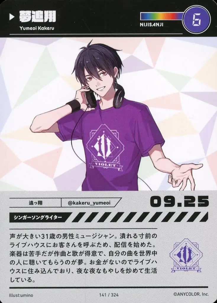 Yumeoi Kakeru - Trading Card - Nijisanji