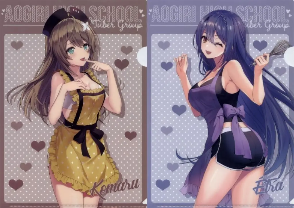 Étra & Kurikoma Komaru - Stationery - Plastic Folder - Aogiri High School