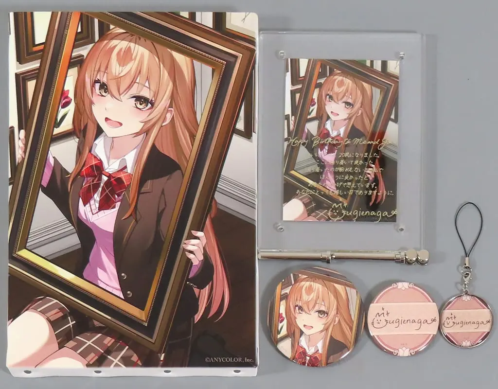 Ienaga Mugi - Badge - Acrylic Art Plate - Canvas Board - Birthday Merch Complete Set - Nijisanji