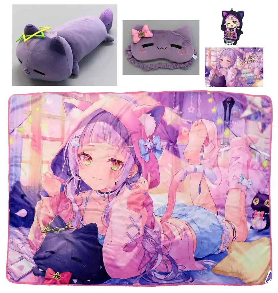 Murasaki Shion - Postcard - Plush - Sleep Shade - Blanket - Birthday Merch Complete Set - hololive