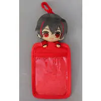 Yuankun - Plush - Commuter pass case - Colorful Peach