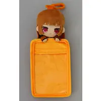 Eto - Plush - Commuter pass case - Colorful Peach