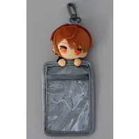 Uri - Plush - Commuter pass case - Colorful Peach