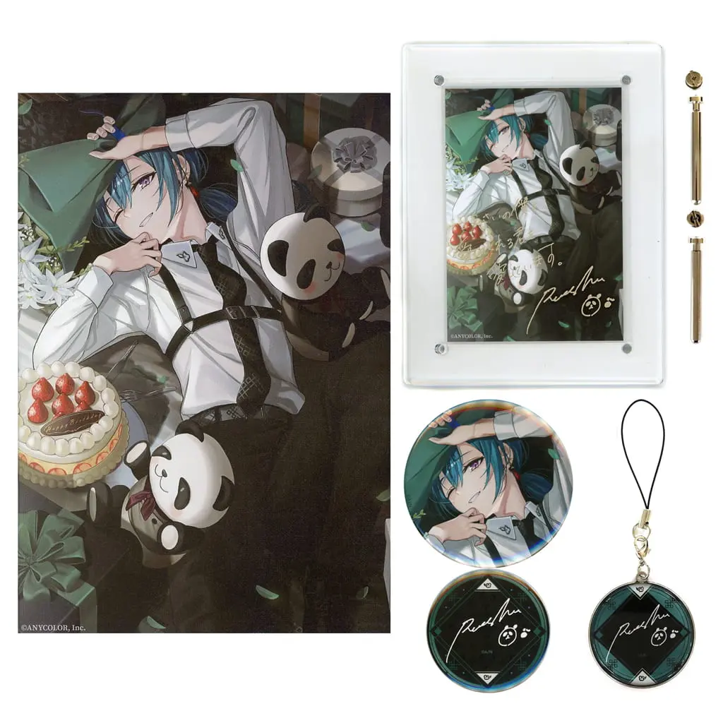 Ryushen - Badge - Acrylic Art Plate - Canvas Board - Birthday Merch Complete Set - Nijisanji