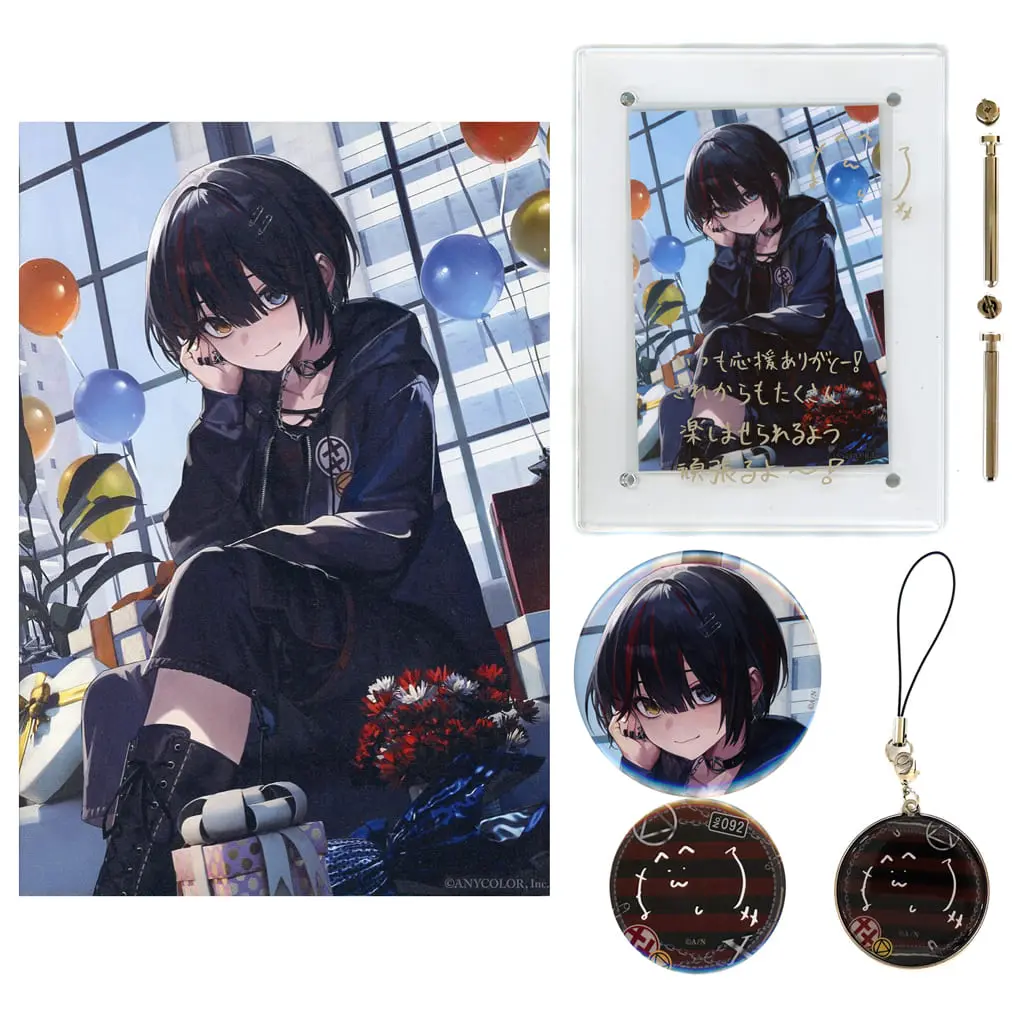 Mashiro Meme - Badge - Acrylic Art Plate - Canvas Board - Birthday Merch Complete Set - Nijisanji