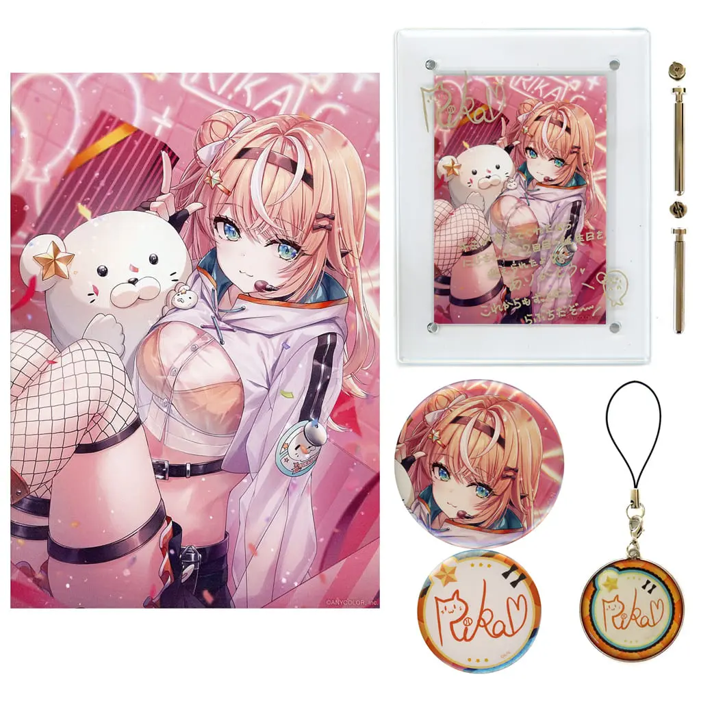 Igarashi Rika - Badge - Acrylic Art Plate - Canvas Board - Birthday Merch Complete Set - Nijisanji