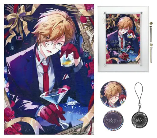 Kanda Shoichi - Badge - Acrylic Art Plate - Canvas Board - Birthday Merch Complete Set - Nijisanji