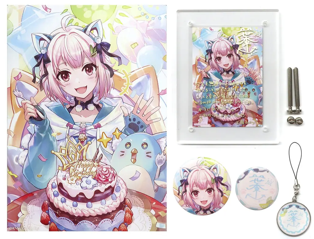 Hayama Marin - Badge - Acrylic Art Plate - Canvas Board - Birthday Merch Complete Set - Nijisanji