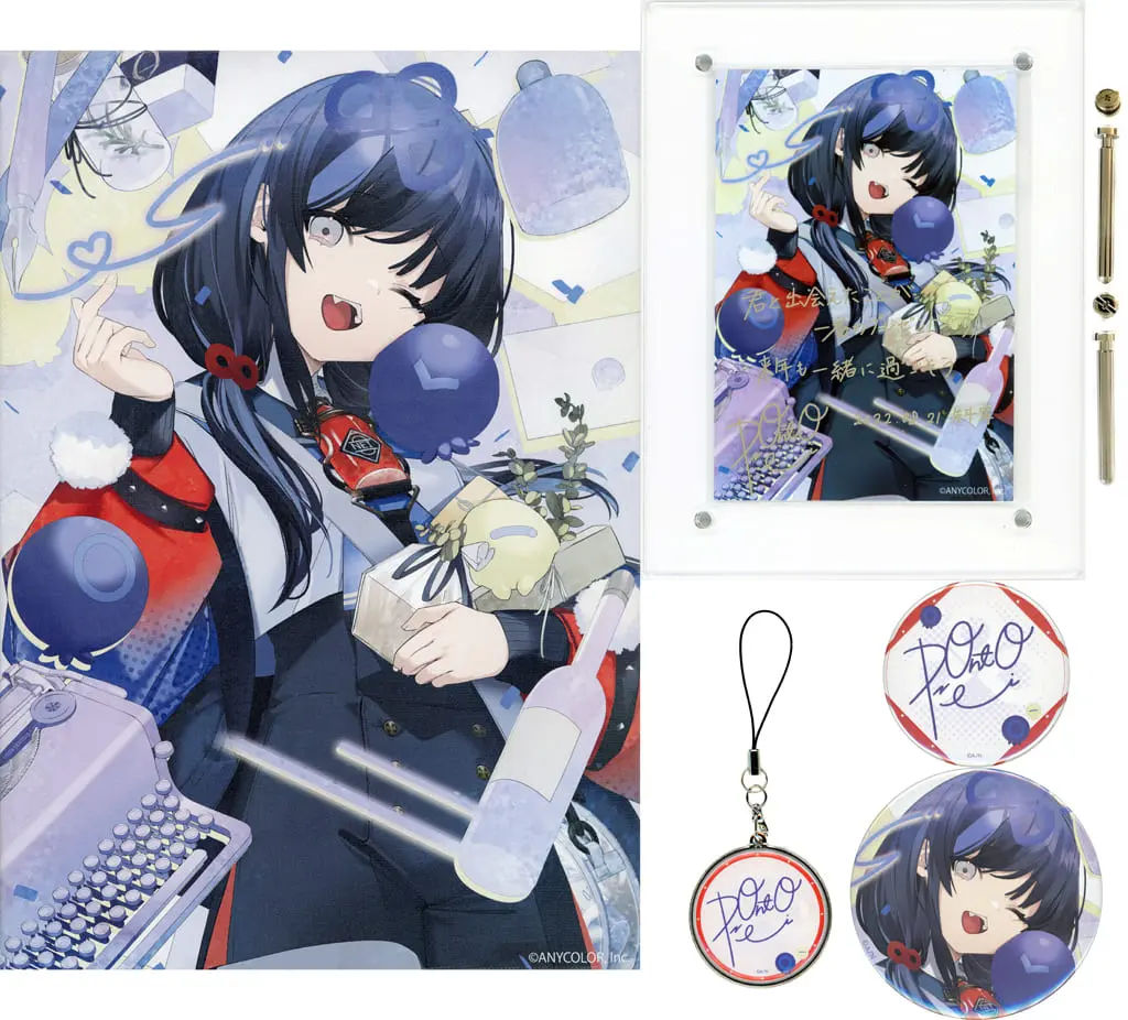 Ponto Nei - Badge - Acrylic Art Plate - Canvas Board - Birthday Merch Complete Set - Nijisanji