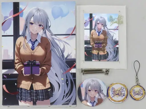 Higuchi Kaede - Badge - Acrylic Art Plate - Canvas Board - Birthday Merch Complete Set - Nijisanji