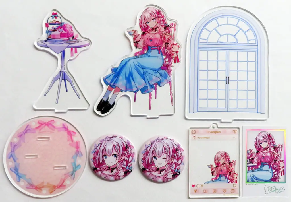 Musubime Yui - Acrylic Key Chain - Character Card - Badge - Key Chain - Acrylic stand - VTuber