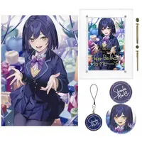 Shizuka Rin - Badge - Acrylic Art Plate - Canvas Board - Birthday Merch Complete Set - Nijisanji