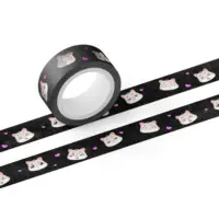 Masking Tape (もちはむ表情マスキングテープ　黒 マスキングテープ - テープ幅 15mm)