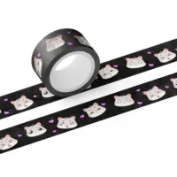 Masking Tape (もちはむ表情マスキングテープ　黒 マスキングテープ - テープ幅 20mm)