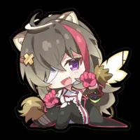 Shirakumo Mame - Stickers - VTuber Size-100 x 100 (mm)