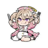 Shirakumo Mame - Stickers - VTuber Size-100 x 100 (mm)
