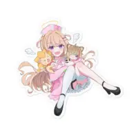 Shirakumo Mame - Stickers - VTuber Size-100 x 100 (mm)