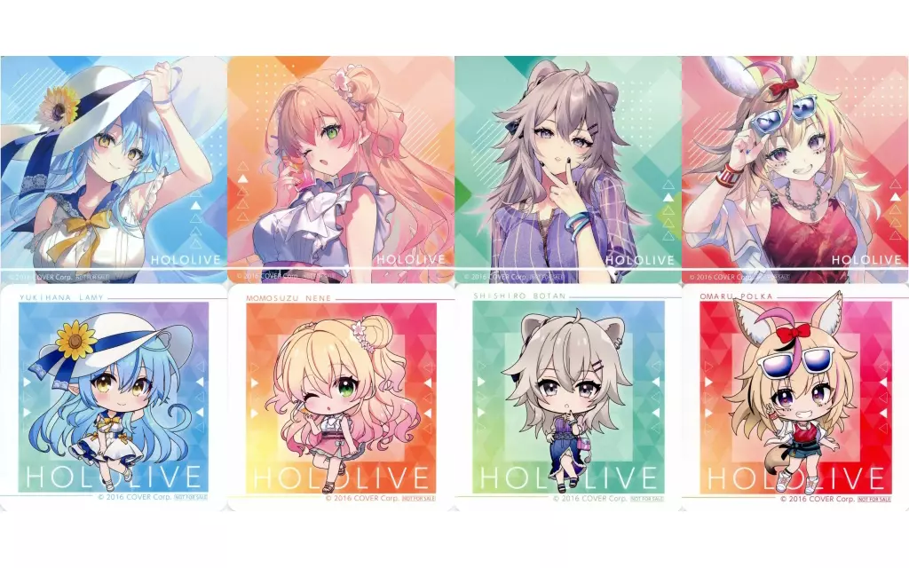 hololive - Tableware - Coaster - Omaru Polka & Shishiro Botan & Momosuzu Nene & Yukihana Lamy
