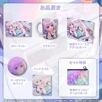 VTuber - Complete Set - Pouch - Towels - Hand-signed - Acrylic Art Plate - Badge - Desk Mat