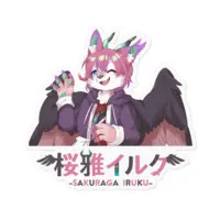 Sakuraga Iruku - Stickers - VTuber Size-100 x 100 (mm)