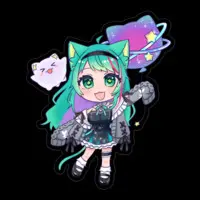 Nekoboshi Mint - Stickers - VTuber Size-100 x 100 (mm)