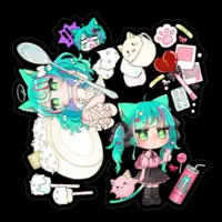Nekoboshi Mint - Stickers - VTuber Size-100 x 100 (mm)