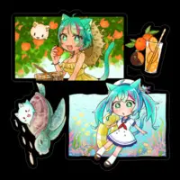 Nekoboshi Mint - Stickers - VTuber Size-100 x 100 (mm)