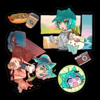 Nekoboshi Mint - Stickers - VTuber Size-100 x 100 (mm)