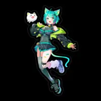 Nekoboshi Mint - Stickers - VTuber Size-100 x 100 (mm)