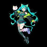 Nekoboshi Mint - Stickers - VTuber Size-100 x 100 (mm)