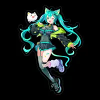 Nekoboshi Mint - Stickers - VTuber Size-100 x 100 (mm)