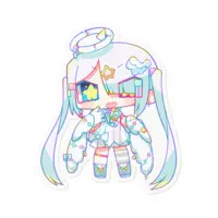Tunagi Yuzuha - Stickers - VTuber Size-100 x 100 (mm)