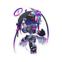 Tunagi Yuzuha - Stickers - VTuber Size-100 x 100 (mm)