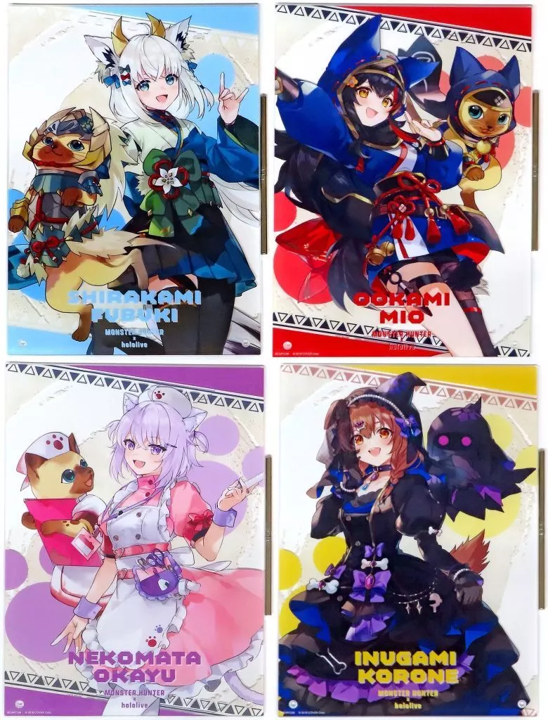 hololive - Monster Hunter x Hololive - Acrylic Art Plate - Inugami Korone & Nekomata Okayu & Ookami Mio & Shirakami Fubuki