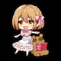 Akasa Tanu - Stickers - VTuber Size-100 x 100 (mm)