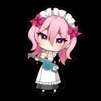 Akasa Tanu - Stickers - VTuber Size-100 x 100 (mm)