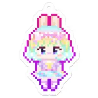 宇宙之うさぎ💫🌏️Sorano Usagi Vtuber - Key Chain - Acrylic Key Chain - VTuber Size-50 x 50 (mm)