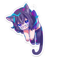 猫魅リョウ - Acrylic Key Chain - Key Chain - VTuber Size-70 x 70 (mm)