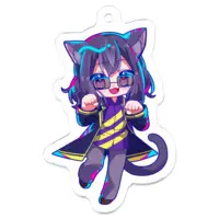 猫魅リョウ - Acrylic Key Chain - Key Chain - VTuber Size-50 x 50 (mm)