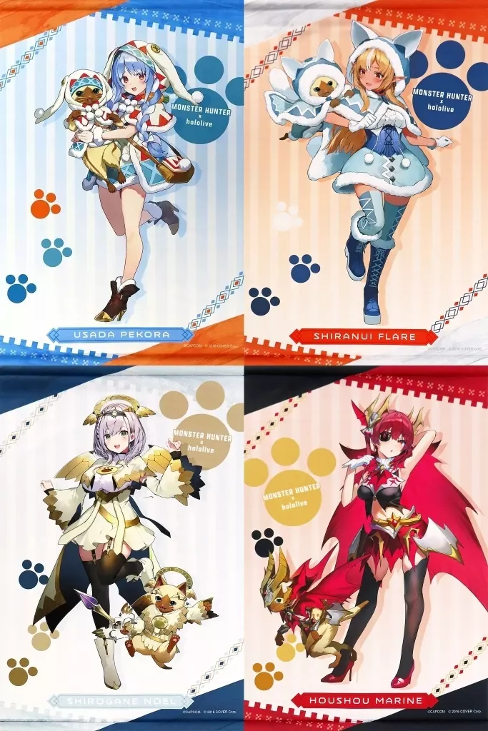 hololive - Monster Hunter x Hololive - Tapestry - Houshou Marine & Shirogane Noel & Shiranui Flare & Usada Pekora