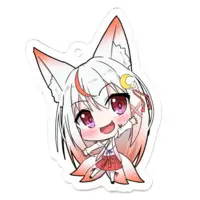 狐月さくら - Acrylic Key Chain - Key Chain - VTuber Size-50 x 50 (mm)