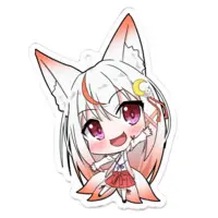 狐月さくら - Acrylic Key Chain - Key Chain - VTuber Size-70 x 70 (mm)