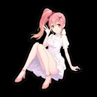 Kurumi Ron - Stickers - VTuber Size-100 x 100 (mm)