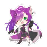 糺音イオ - Acrylic Key Chain - Key Chain - VTuber Size-100 x 100 (mm)